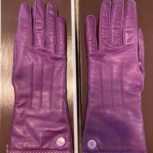 Coach purple leather gloves
